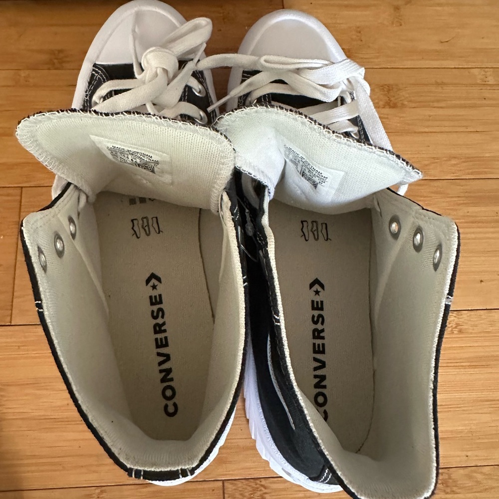 Converse chuck taylor all star lugged 2.0 sneakers chunky black women size 10.5 - Picture 6 of 12